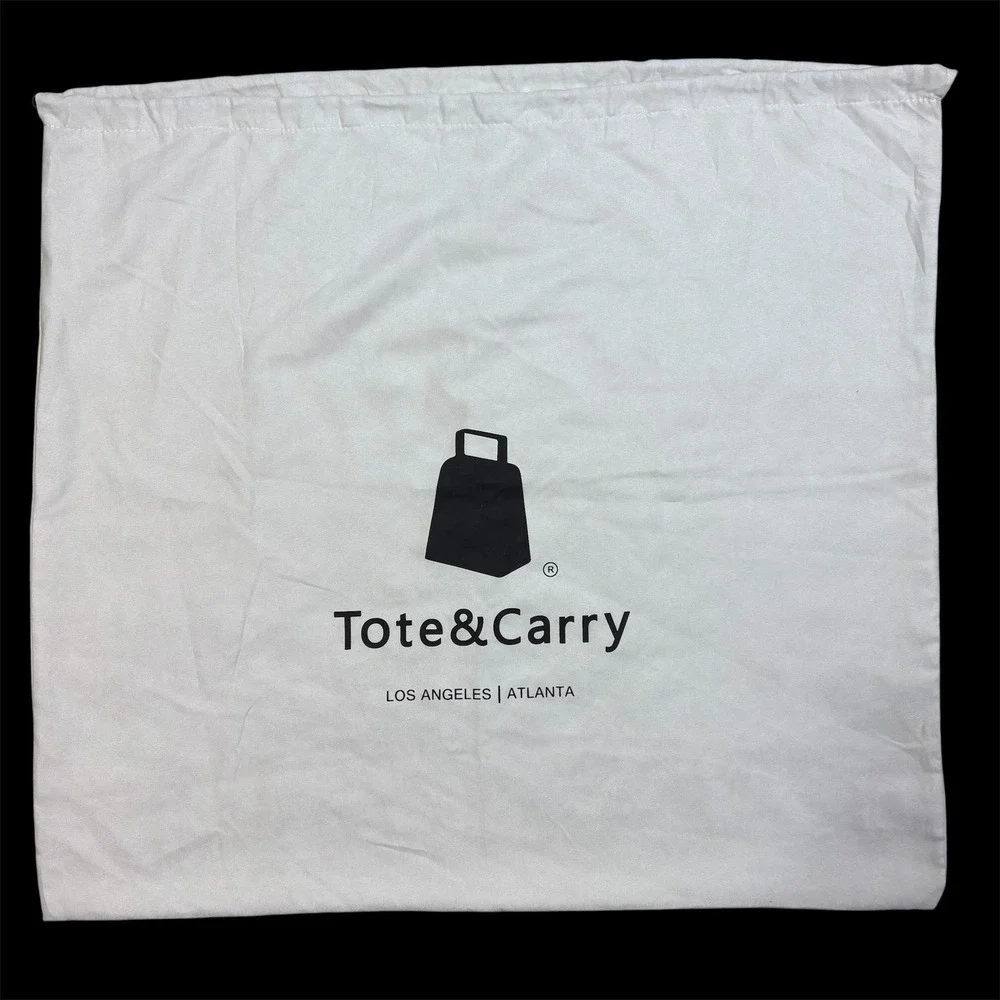 Tote and Carry Dust Bag Los Angeles Atlanta Logo Black White Drawstring Pouch